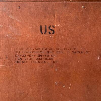 Lot 109 - Vintage 1957 Drexel US Army Bookcase