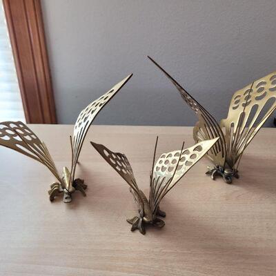 Lot #38: 4.5" - 6.5" Graduated Vintage Brass Butterfly Set ðŸ¦‹ 