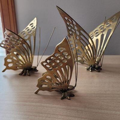 Lot #38: 4.5" - 6.5" Graduated Vintage Brass Butterfly Set ðŸ¦‹ 