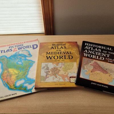 Lot #39: (3) Historical Atlas Home school Education Reference Books ðŸ“š 