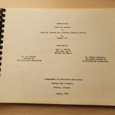 Lot #43: (2) Vintage 1970's COMMUNICATION Teacher's Workbook GREELEY