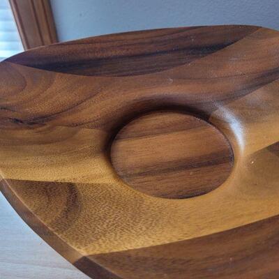 Lot #49: Vintage 11" NAMBÃ‰ Cradle Wood Pasta Bowl