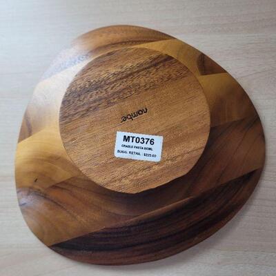 Lot #49: Vintage 11" NAMBÃ‰ Cradle Wood Pasta Bowl