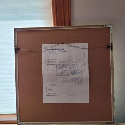 Lot #55: Vintage MANIFESTATIONS INC. Butterfly Art Print 18" x 18" 