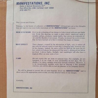 Lot #55: Vintage MANIFESTATIONS INC. Butterfly Art Print 18" x 18" 