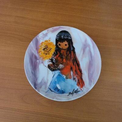 Lot #58: Vintage TED DE GRAZIA "Sunflower Maiden"Art Plate 