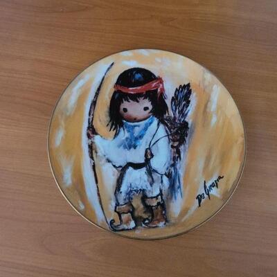 Lot #59: Vintage TED DE GRAZIA "My First Arrow" Fine Art Plate