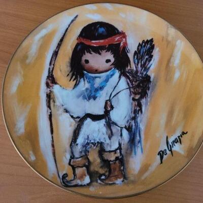 Lot #59: Vintage TED DE GRAZIA "My First Arrow" Fine Art Plate