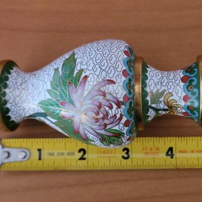 Lot #61: Small Vintage Cloisonne Vase 