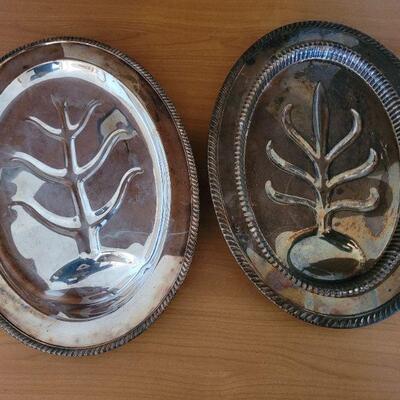Lot #66: (2) Vintage Silver-plated Holiday Platters