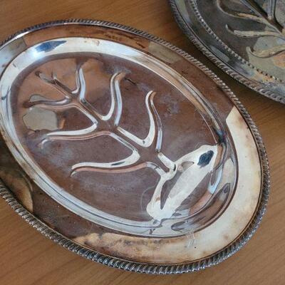 Lot #66: (2) Vintage Silver-plated Holiday Platters