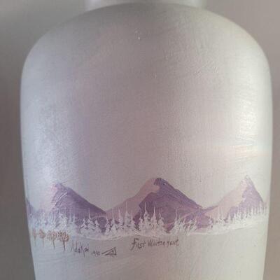 Lot #84: Vintage 15.5" Tall Handpainted Fine Art NAVAJO Adakai Pottery Vase "First Winter Hunt" SIGNED
