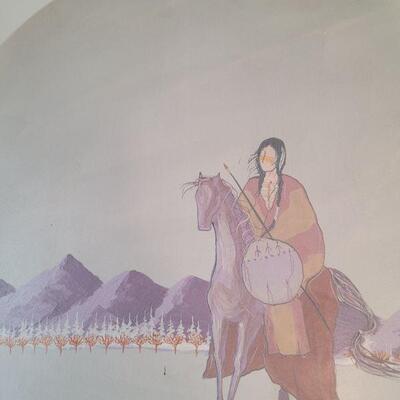 Lot #85: 19" Tall Handpainted Fine Art NAVAJO Adakai Pottery Vase "First Winter Hunt" SIGNED