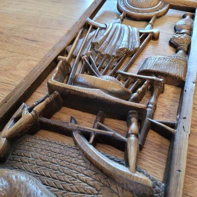 Lot #86: Vintage 16" Tall Cat Themed Wood Hanging Scene