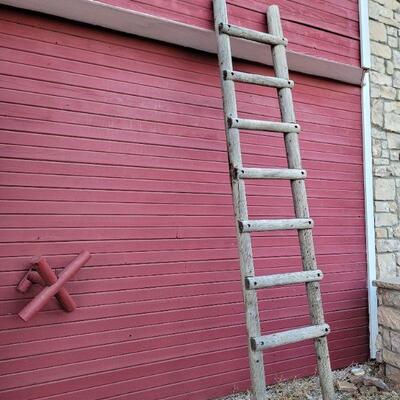 Lot #96: Large Kiev Style FARMHOUSE 10 ft. Wooden Ladder