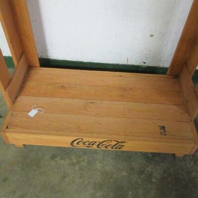 Lot 95 - Vintage Solid Wood Coca-Cola Store Display Shelf 