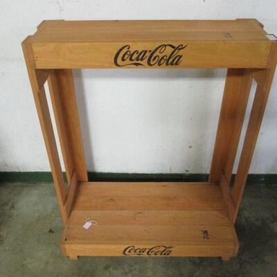 Lot 95 - Vintage Solid Wood Coca-Cola Store Display Shelf 