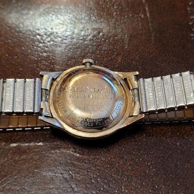 Lot #97: Vintage 36.5mm BENRUS 10K Gold Filled Self Winding Automatic Watch TESTED A+