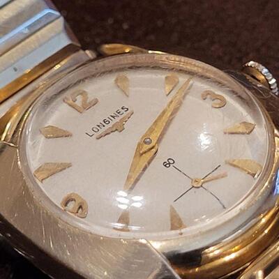 Lot #98: Vintage 31.5mm 1950's LONGINES 14k SOLID GOLD Case Manual Wind Dress Watch - Requires Service 