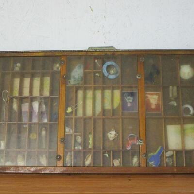 Lot 99 - Vintage Solid Wood Type Set Drawer Shadow Box