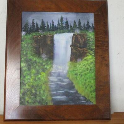 Lot 102 - Hand Painted Water Fall Picture