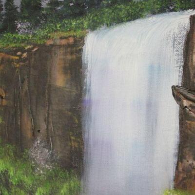 Lot 102 - Hand Painted Water Fall Picture