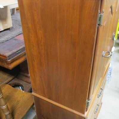 Lot 109 - Nice Solid Wood Chest of Drawers with Double Door Sweater Cabinet  