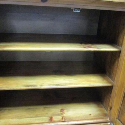 Lot 109 - Nice Solid Wood Chest of Drawers with Double Door Sweater Cabinet  