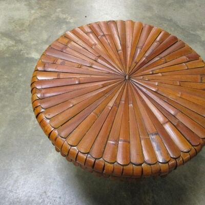 Lot 110 - Round Wood Wall Display 