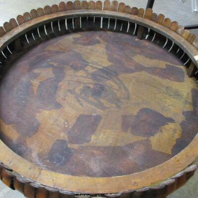 Lot 110 - Round Wood Wall Display 