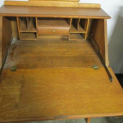 Lot 111 - Vintage Solid Oak Secretary  Desk 
