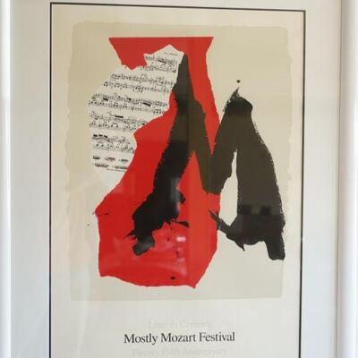 ROBERT MOTHERWELL LITHOGRAPH MOSTLY MOZART LINCOLN CENTER FESTIVAL - FRAMED 