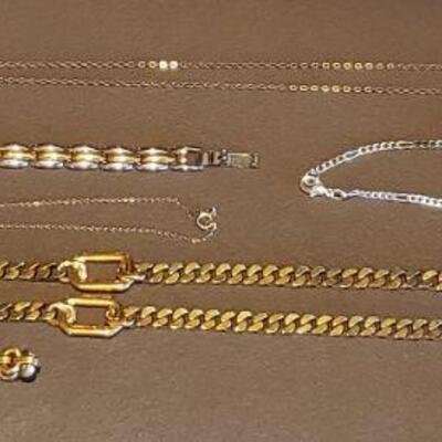 Lot 115: Necklaces, Watch, and Bracelets lot