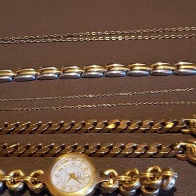 Lot 115: Necklaces, Watch, and Bracelets lot