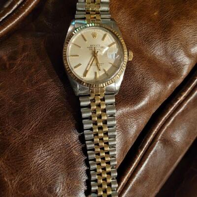 Lot 117: Vintage 1970's/80's ROLEX Automatic Oyster Perpetual DATEJUST w/ 14k Gold Fluted Bezel & Original JUBILEE Bracelet...