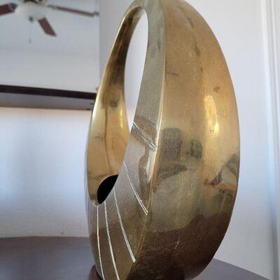 Lot #127: Vintage Mid Century Modern Large Brass Planter 