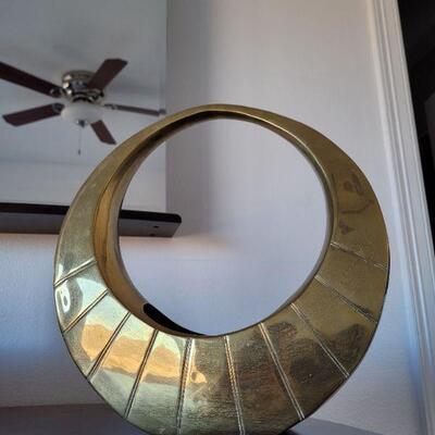 Lot #127: Vintage Mid Century Modern Large Brass Planter 