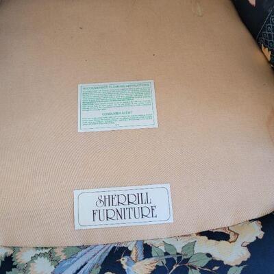 Lot #128: Vintage Pair of Queen Anne Highback Chairs by SHERRIL Furniture RESTORATION PROJECT" x 31" x 31" 
