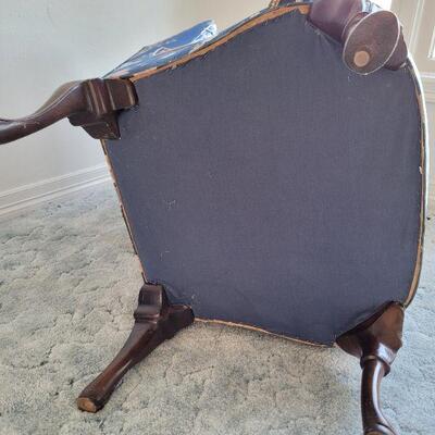 Lot #128: Vintage Pair of Queen Anne Highback Chairs by SHERRIL Furniture RESTORATION PROJECT" x 31" x 31" 