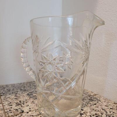 Lot #132: (2) Vintage Glass Beverage Pitchers
