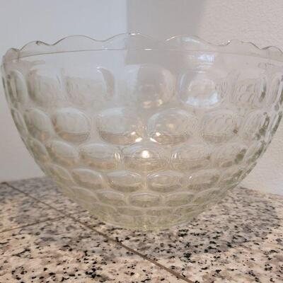 Lot #133: (2) Vintage Large Glass Decorative Bowls (1 from FRANCE)