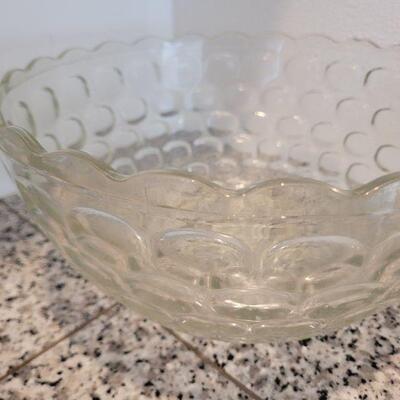Lot #133: (2) Vintage Large Glass Decorative Bowls (1 from FRANCE)