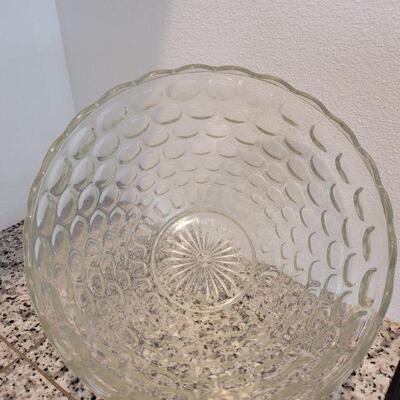 Lot #133: (2) Vintage Large Glass Decorative Bowls (1 from FRANCE)