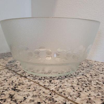 Lot #133: (2) Vintage Large Glass Decorative Bowls (1 from FRANCE)