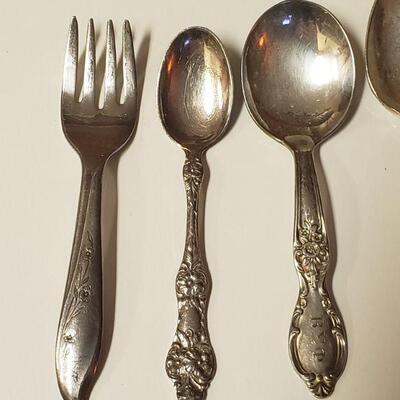 Lot #138: Assorted Collection of Children's  Utensils (Silverplate)