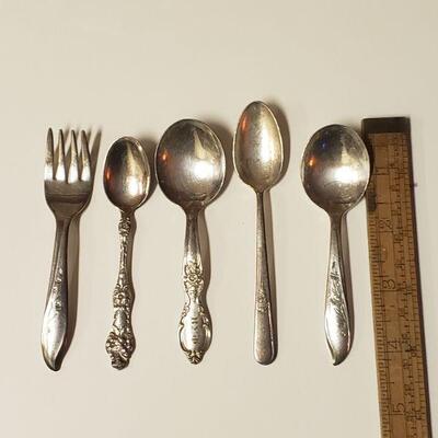 Lot #138: Assorted Collection of Children's  Utensils (Silverplate)