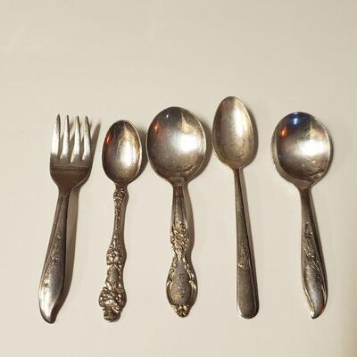 Lot #138: Assorted Collection of Children's  Utensils (Silverplate)