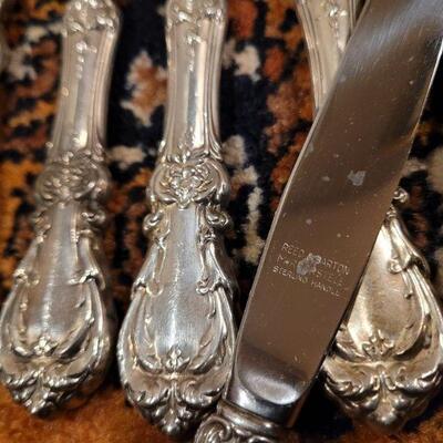 Lot #139: Vintage STERLING SILVER Reed & Barton BURGUNDY? Dinnerware Set (32 pcs.)