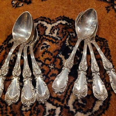 Lot #139: Vintage STERLING SILVER Reed & Barton BURGUNDY? Dinnerware Set (32 pcs.)