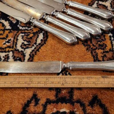 Lot #141: (6) Sterling Silver Handle Vintage Butter Knives (Stainless Blade)